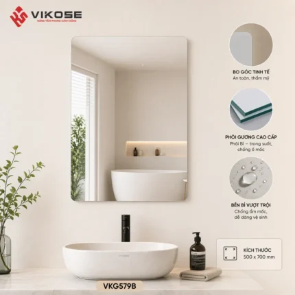 Gương trơn bo góc VIKOSE VKG579B (50x70)