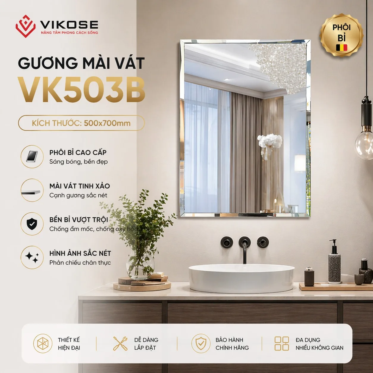 file_000000006c0c7209b568d3fc1e868cc6.webp Gương trơn mài vát VIKOSE VKG503B (50x70) - Ảnh 1