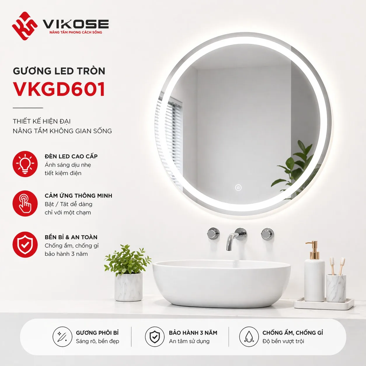 file_0000000071907209a6ac3750335d0b68.webp Gương led tròn VIKOSE VKGD601 - Ảnh 1