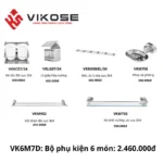 Bộ phụ kiện phòng tắm 6 món chân Elip VIKOSE VK6M7D